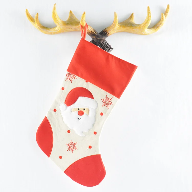 

Canvas Embroidered Christmas Stockings Gift Bag Adult Christmas Stockings Christmas Ornaments Christmas Gift