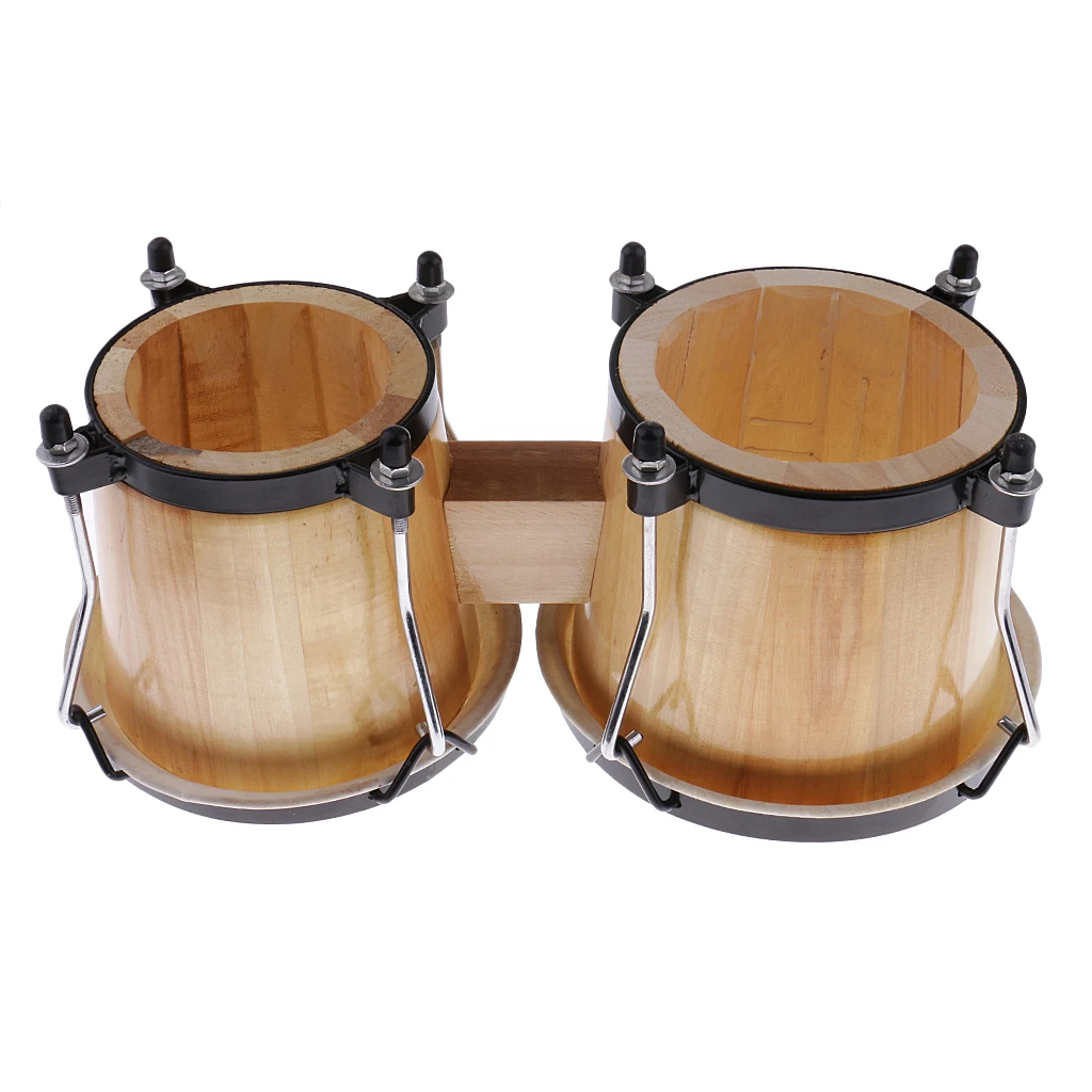 Professional Wood Bongo Drum Set 39.5x15.5cm African Hand Percussion Kids Gift Toy