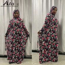 1 sztuka hidżab Kaftan luźna modlitwa Abaya islamska odzież muzułmańska kobieta długa sukienka Arabia saudyjska dubaj Turban afryka Jilbab Burqa tanie i dobre opinie Adult CN (pochodzenie) POLIESTER Wyjściowe Z dzianiny Flowers Multicolor have Belt have sleeve One size 0 41kg