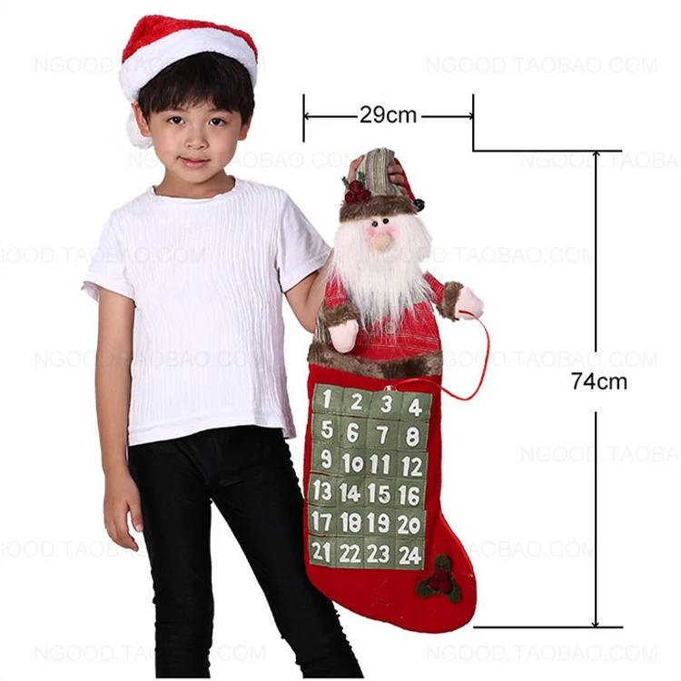 Рождественские чулки Санта-Клауса, натальные держатели для подарков, новогодний Рождественский подарок, детские сапоги, рождественские украшения для дома - Цвет: SDZS14301