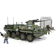 2021 guerra mundial 2 ww2 exército militar soldado cidade polícia swat stryker veículo modelo blocos de construção tijolos crianças brinquedos presente