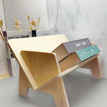 

Storage Box Bookshelf Book Rack Bookcase Artistic Book Organizer Space-Saving CDs Albums Books Holder in Living Room Office