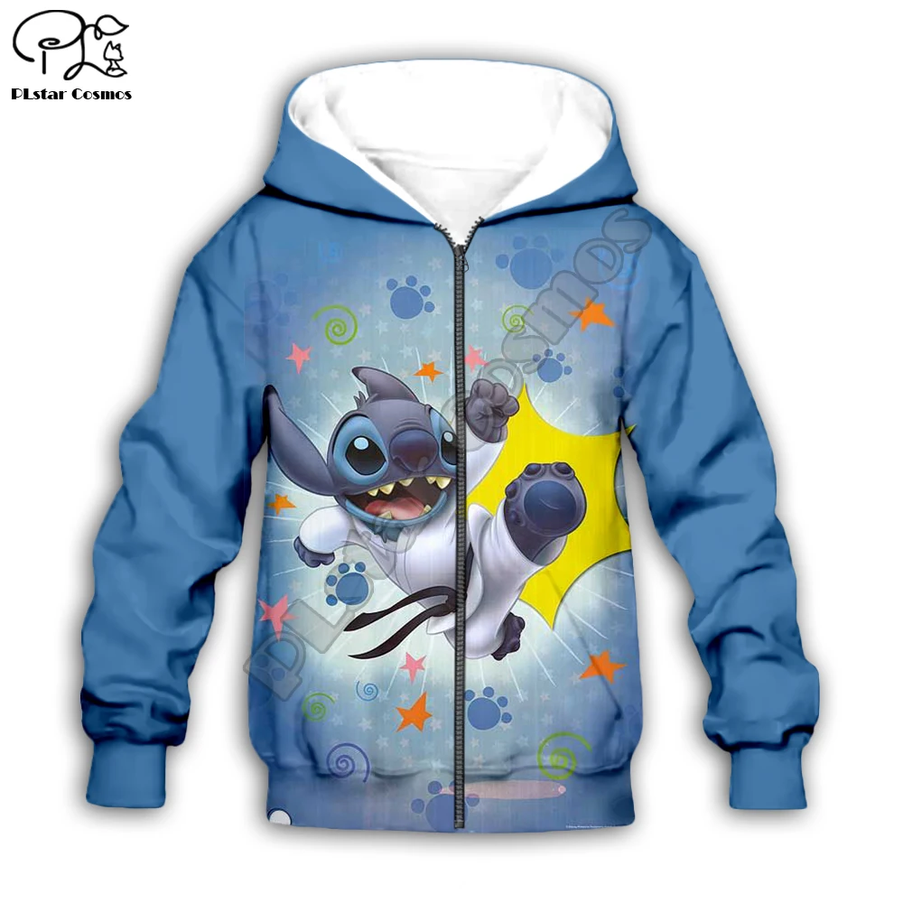 Детская одежда; kawaii Lilo Stitch; 3D Толстовка с капюшоном для маленьких мальчиков и девочек; пуловер с принтом; свитер с длинными рукавами с героями мультфильмов; уличная одежда; костюм; 12