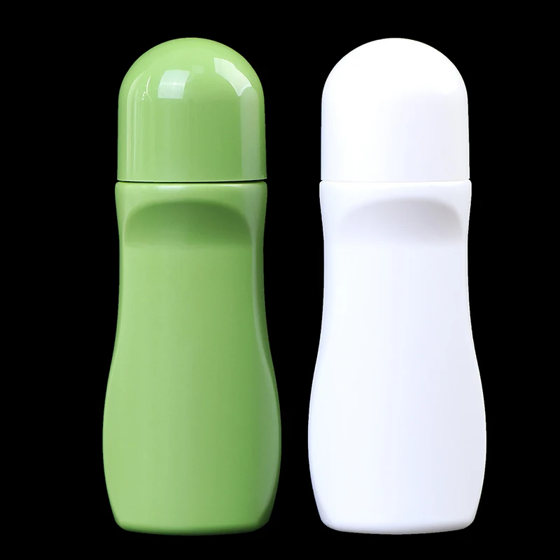 스펀지 어플리케이터가있는 60ml 통증 액체 병 1 개 파란색 스폰지 헤드가있는 흰색 약 액체 병 2 색