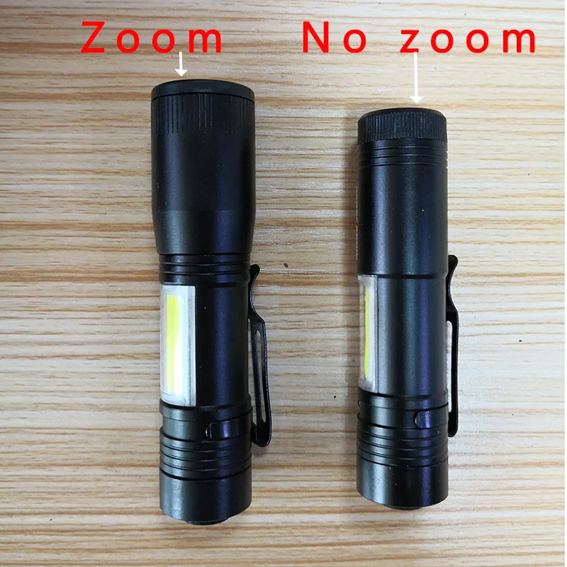 Mini Flashlight Q5+COB LED High Powerful Zoomable Flash Lights Portable Work Light Lanterna Hand Torch Flash Lamp Camping 2 way