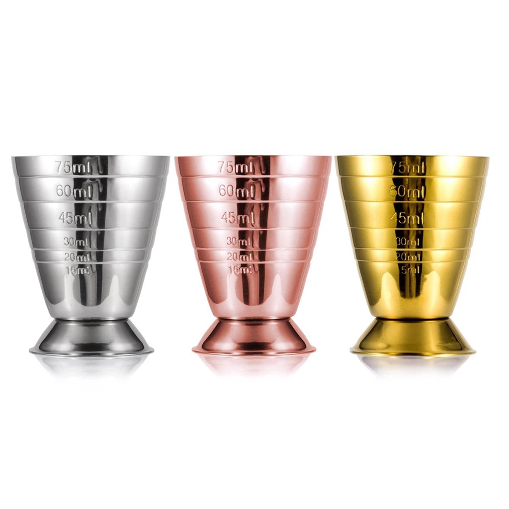 Stainless Steel Measuring Cup Liquid Mini Espresso Shot Glass Multi-Purpose Measuring Spoon 15ml-75mm