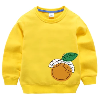 

Yellow Hoodies Baby Girls Sweaters Toddler Boys Kids Children Spring Cotton Fashion Tops Autumn Clothes Clothing Print Orange