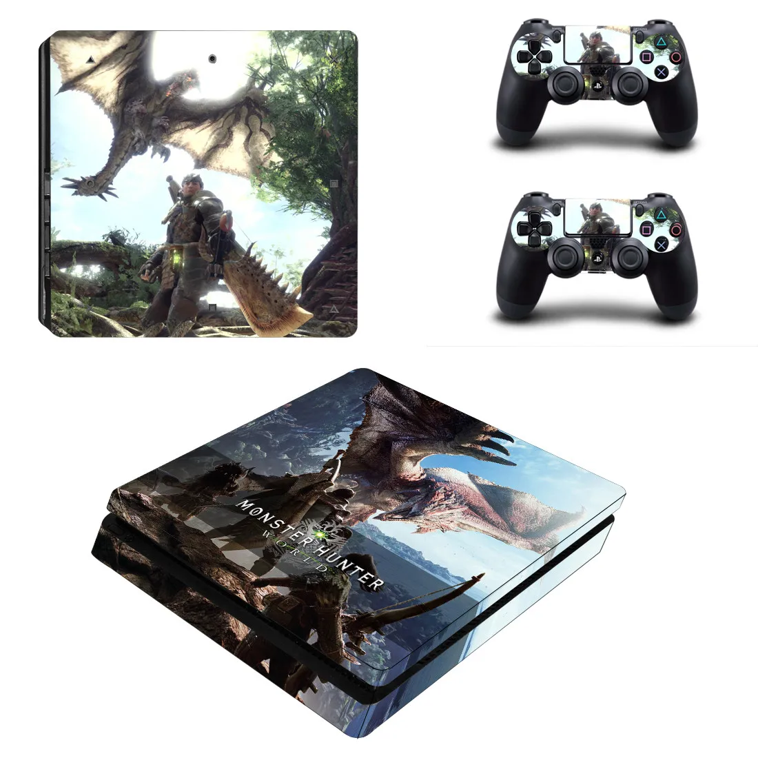 PS4 тонкие наклейки Monster Hunter PS 4 Play станция 4 тонкий стикер кожи Adesivos для playstation 4 тонкая консоль и контроллер