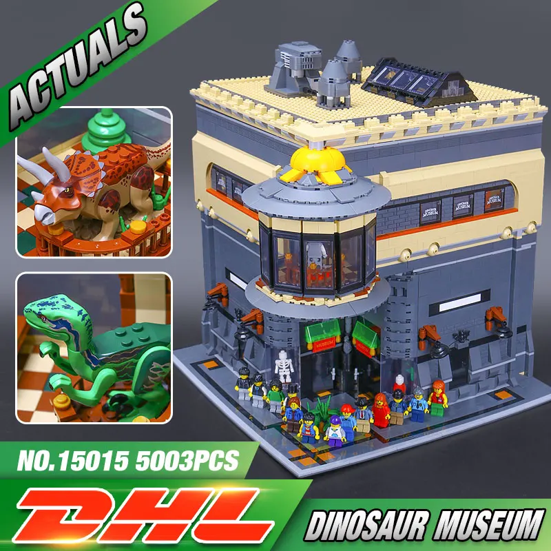 

15015 5003Pcs City Street Street The Dinosaur Museum Model Building Kit Blocks educational toys for Kids gifts compatible lego
