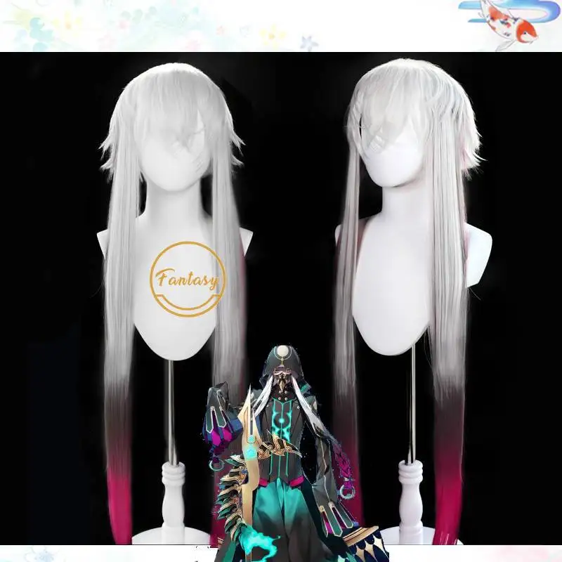 Fate Grand Order FGO Косплей Asclepius Серебряная розово-красная коса Хэллоуин синтетические