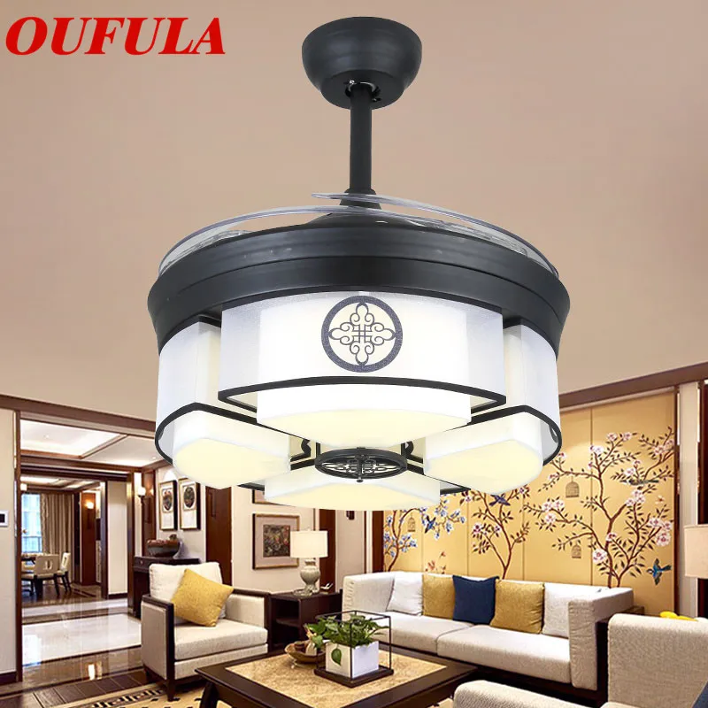 

OUTELA Modern Ceiling Fan Lights With Remote Control Invisible Fan Blade Contemporary Fashionable Decorative For Home
