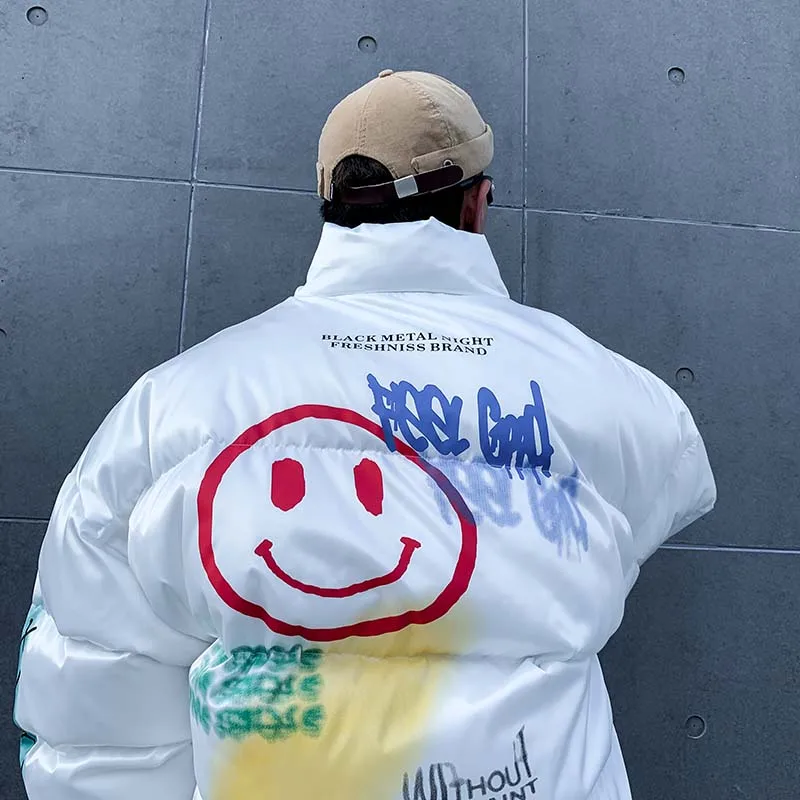 UNCLEDONJM Emojiparkas теплая зимняя куртка мужские модные парки верхняя одежда уличная