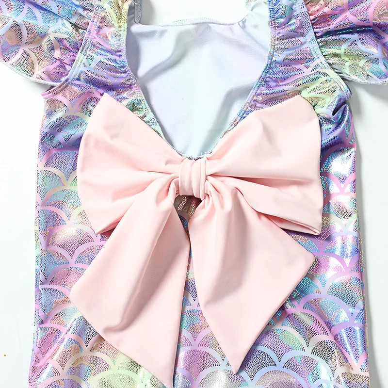 

Mermaid GIRL'S One-piece Swimming Suit Bow CHILDREN'S Small Children Bronze INS Hot Selling CHILDREN'S Swimwear Hot Springs
