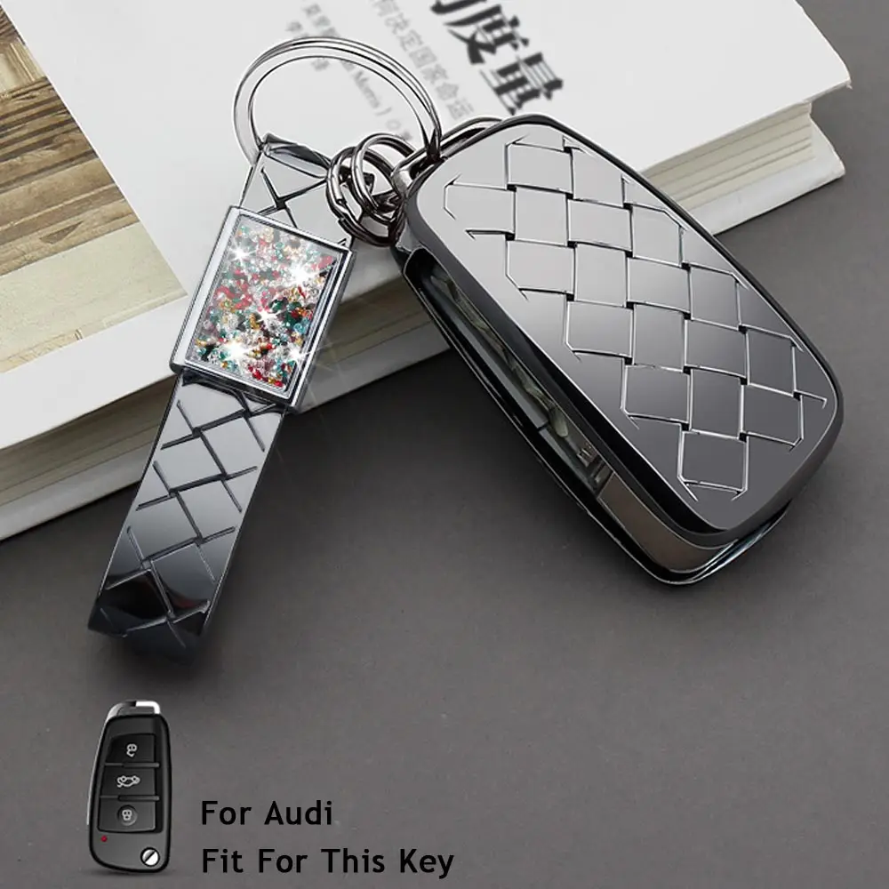 ТПУ ключи чехол сумка держатель ключей для Audi A1 A5 A6 A7 A8 Q3 Q5 Q7 C5 C6 A4L A6L S1 S3 RS6 TT 2005-2013 флип чехол для ключей авто части - Название цвета: Option 6