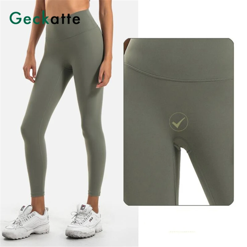 Geckatte ankle length push up yoga leggings for women fitness sport gym high waist elastic training pants woman sportswear mujer