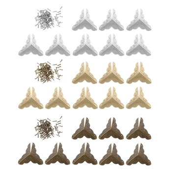 

8Pc Antique Jewelry Box Durable Corner Decorative Protector Corner Feet Leg Wooden Case Corner Protector Tone Carved