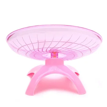 

1Pc Flying Saucer Wheel Spinner Non Slip Run Disc for Hamsters Hedgehogs Small Pets Exercise Wheel (Pink)