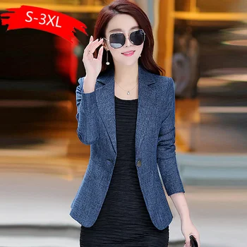 

Spring Autumn Plus Size 4XL Womens Business Suits One Button Office Female Blazers Jackets Short Slim Blazer Women Suit 2020 New
