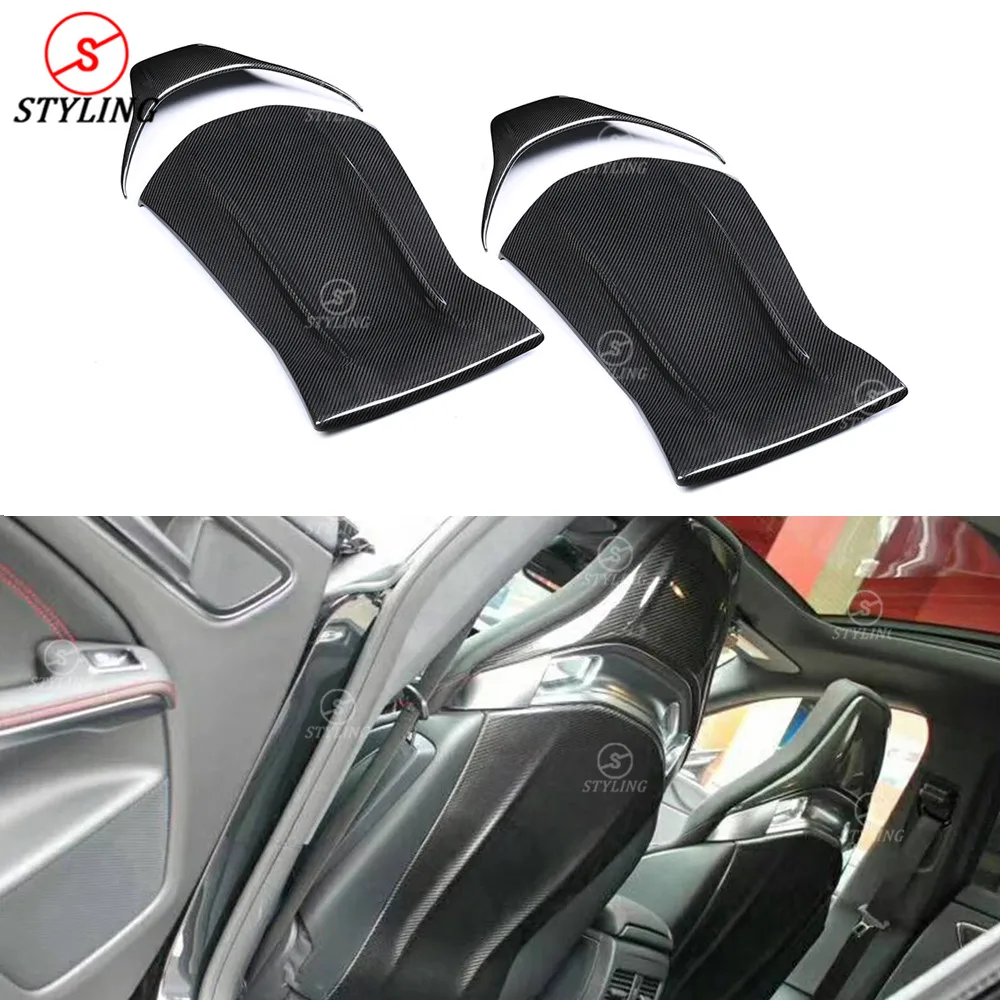 C63 AMG seat back cover For Mercedes-benz AMG A45 GLA45 CLA45 Carbon fiber chair back patch interior trim 4 Pcs/set