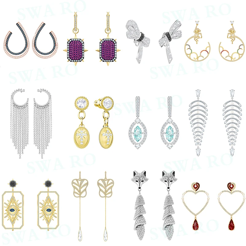 

2019 Fashion New Tarot Magic Card. Monkey Tendon Cloud. White Fox Head. Bow Original Female Romantic Simple Wild Crystal Earring