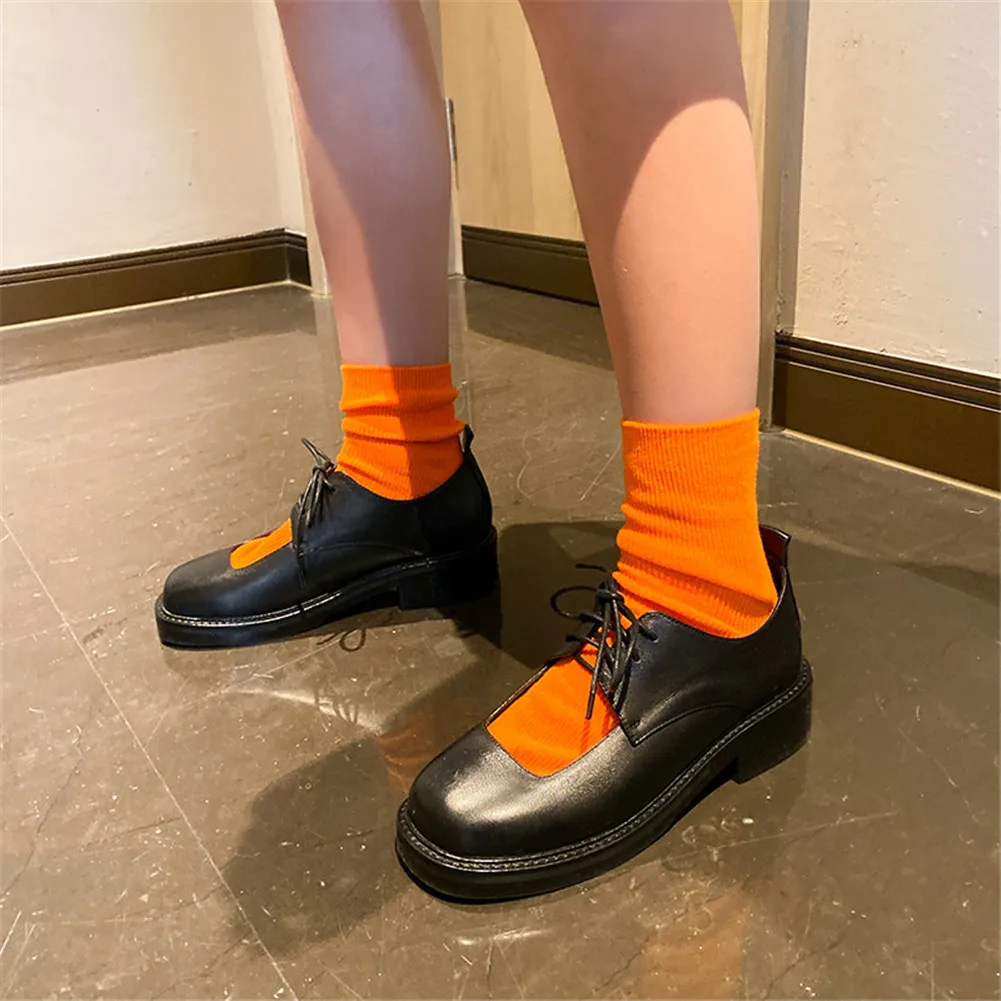 

Sarairis 2020 New Fashion Genuine Leather Lace-Up Concise Pumps Woman Shoes Spring/Autumn Casual Shoes Women Pumps Female