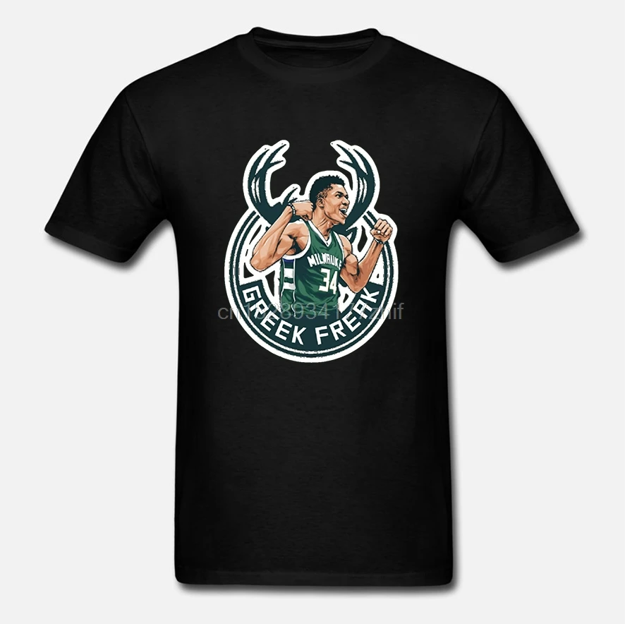 Греческий урод 34 футболка Giannis Antetokounmpo Футболка зеленый-черный