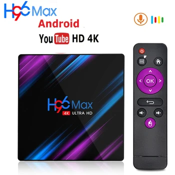 

H96 Max Smart TV Box Android 10 RK3318 4GB 64GB USB3.0 1080P H.265 60fps Google Voice Assitant Youtube 4K Smart TVbox 9.0 H96max