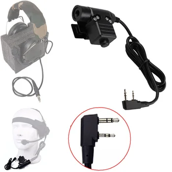

U94 PTT Z-Tactical Military Adapter For TYT Kenwood F8 Baofeng 5R Radio U94 Type Headset PTT 2 Pin Connector For Kenwood