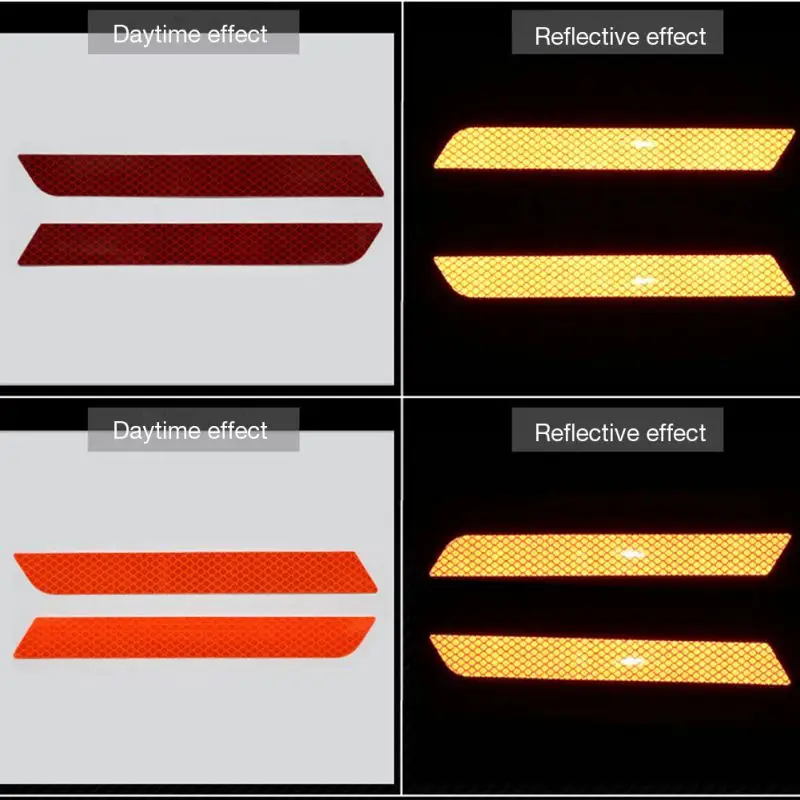 Universal Car Trunk Tail Safety Warning Reflective Stickers Luminous Reflector Rear Bumper Luminous Decal