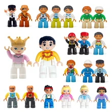 Grandes blocos de construção peças diy figuras de ação modelo acessório diy blocos de construção príncipe princesa doutor trabalhador brinquedos para crianças