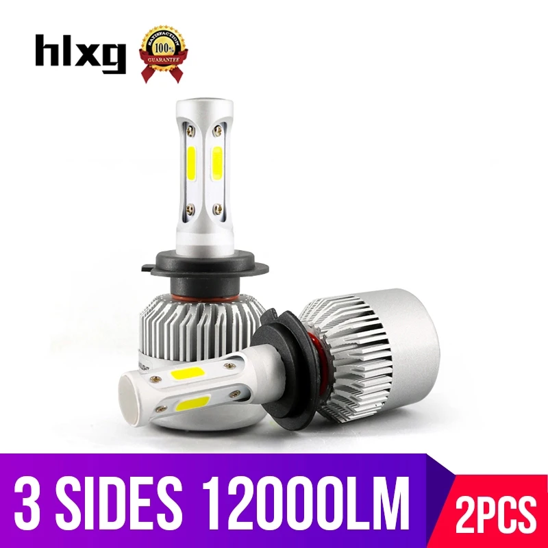 Hlxg 3 стороны H7 led HB3 9005 HB4 9006 36W 12000LM автомобильные передние лампы 6500K Автомобильные