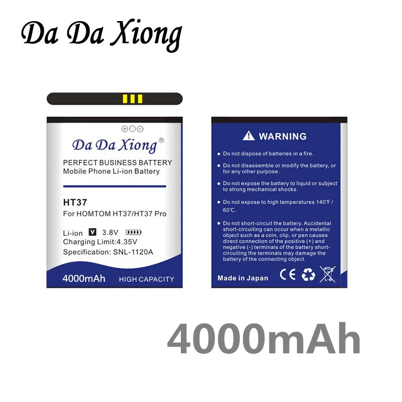 

DaDaXiong Battery 4000mAh for HOMTOM HT37 HOMTOM HT37 Pro Bateria Accumulator AKKU Mobile Phone Batteries+Quick Arrive
