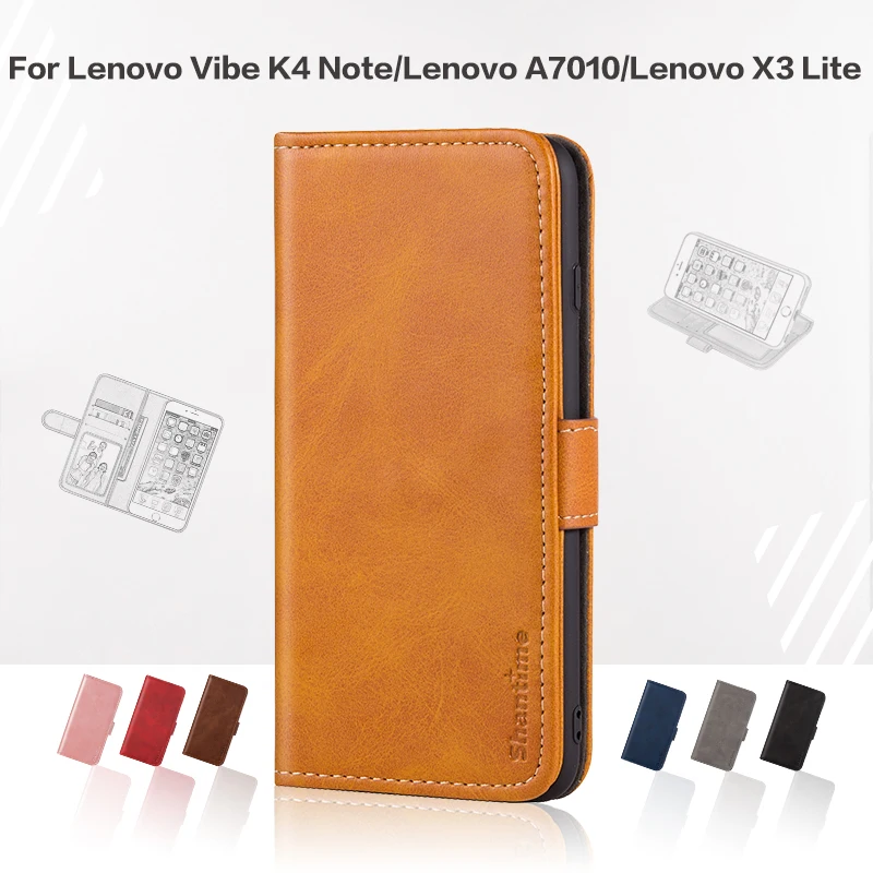 Flip Cover For Lenovo Vibe K4 Note Business Case Leather With Magnet Wallet A7010 X3 Lite Phone | Мобильные телефоны и