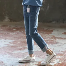 Джинсы для девочек, Осень-зима, стиль, корейский стиль, западный стиль, детские штаны для крупных мальчиков, для родителей и детей