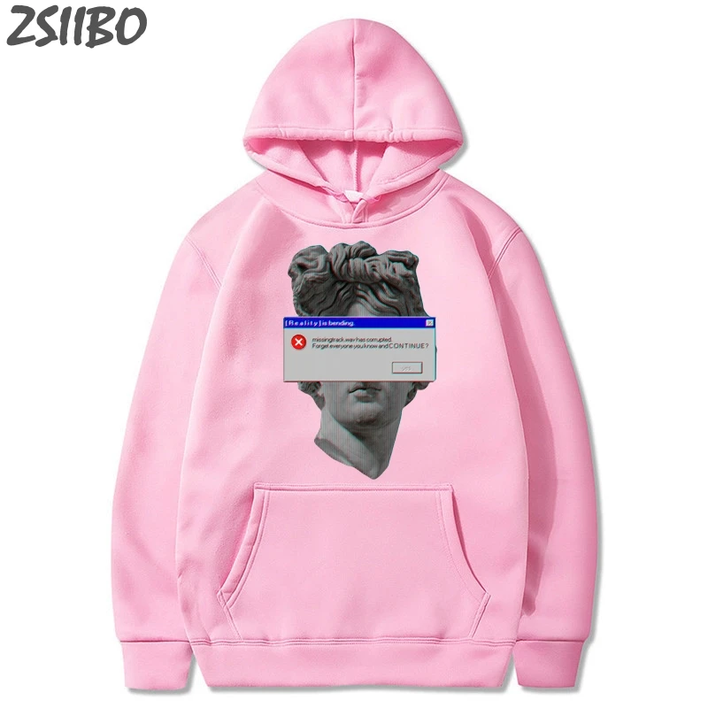 Мужские толстовки унисекс, Michelangelo, статуя Давида, Забавный принт, Vaporwave, пуловер, Повседневная Толстовка, Harajuku, худи, уличная одежда, пальто - Цвет: Fen1
