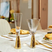 Европейский суд Топ Роскошный Золотой Кристалл красное вино стекло высококлассные Ресторан свадьба шампанское Купы флейты Verre ром мартини чашки