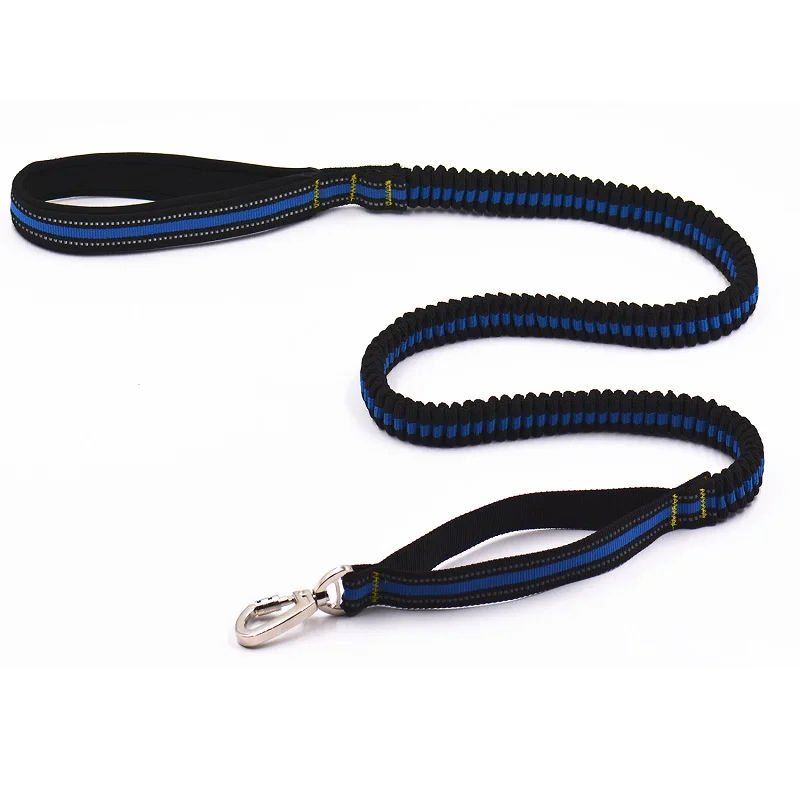 

Elastic buffer Large Dog Leash Double handle pet Lead Reflective Traction rope 2 Handles big Dog Leashes Diving cloth Padded