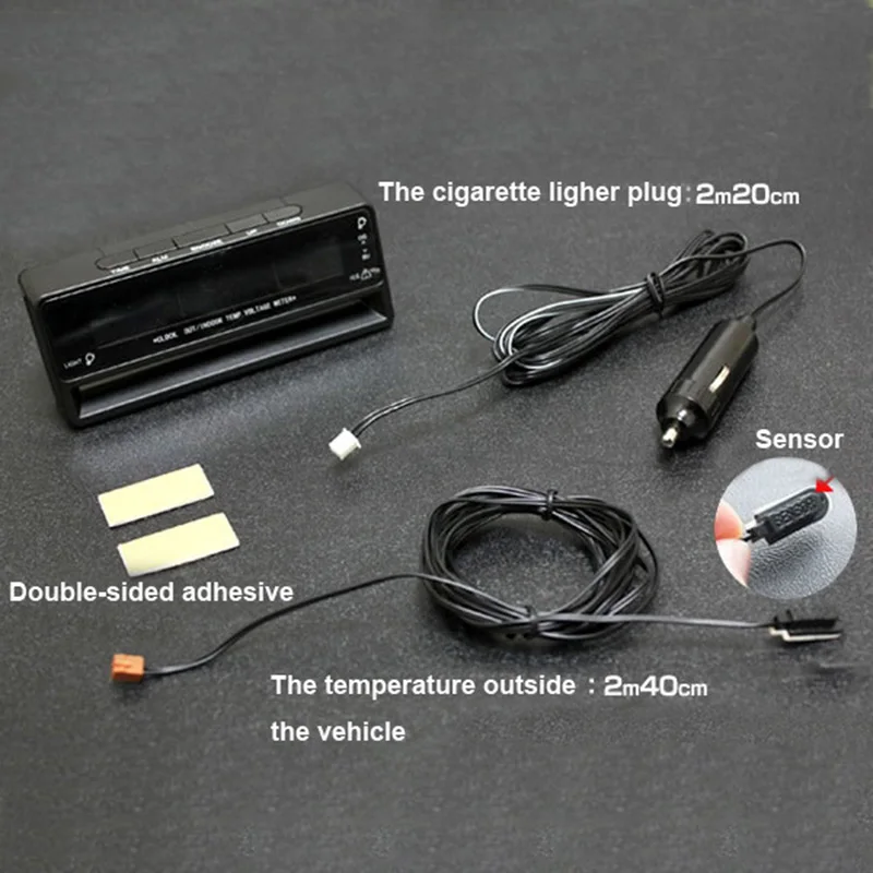 

3 in 1 Car Thermometer Voltmeter Clock Digital Display Screen Backlight for Vehicle M88