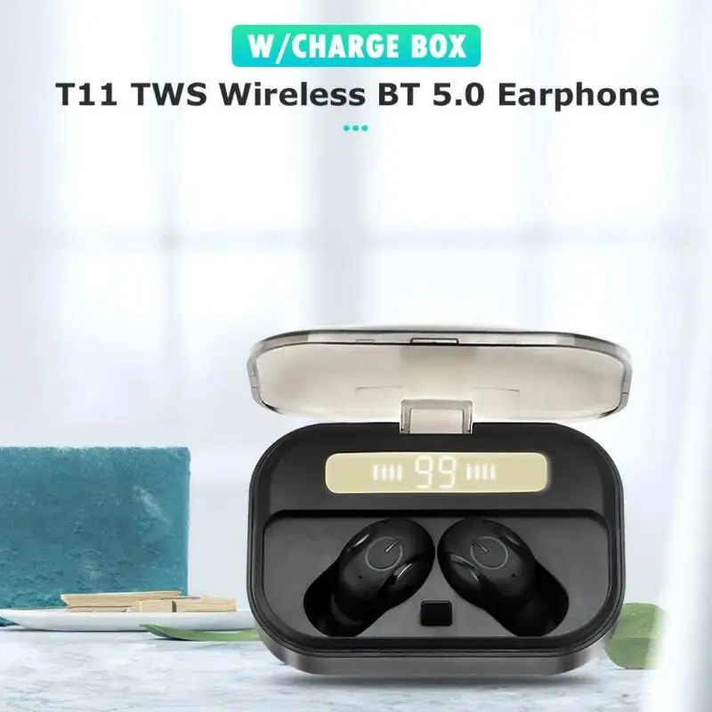 T11 TWS Bluetooth Earphone5 0 Wireless Headset Headphone Stereo In Ear Earbuds