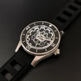 silicone band Мужские автоматические часы для ныряльщиков, часы из нержавеющей стали, 300 м, водостойкие, с керамическим ободком, модные часы, светящиеся - Цвет: silicone band