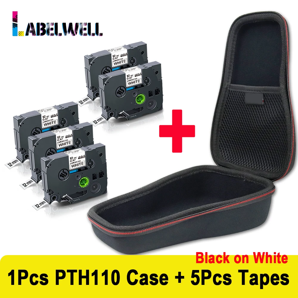 

Labelwell Protective Box for Brother PT-H110 PTH110 Label Maker 5PK 231 431 531 631 731 tape for Portable Travel EVA hard Case