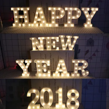 

Free Shipping Fashion White PVC Letters Decor Night Light for Home Wall Hanging Ornament Wedding Event Decoration Props