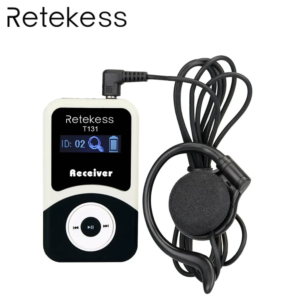 Портативный беспроводной ресивер RETEKESS 99 каналов для системы гидов синхронизация