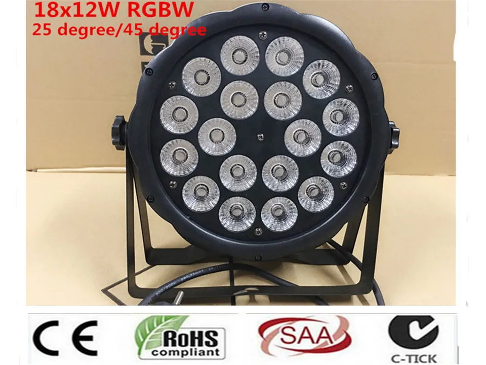 Светодиодный контроллер Par 18x12 Вт RGBW 4 в 1 luce della lavata di Lusso светодиодный плоский|luci dj|flat parled flat par |