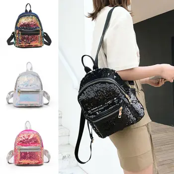 

Fashion Sequin Backpack Women Anti-Theft Waterproof Rucksack School Backpack Travel Casual Shoulder Bags Mini Bling Backpacks