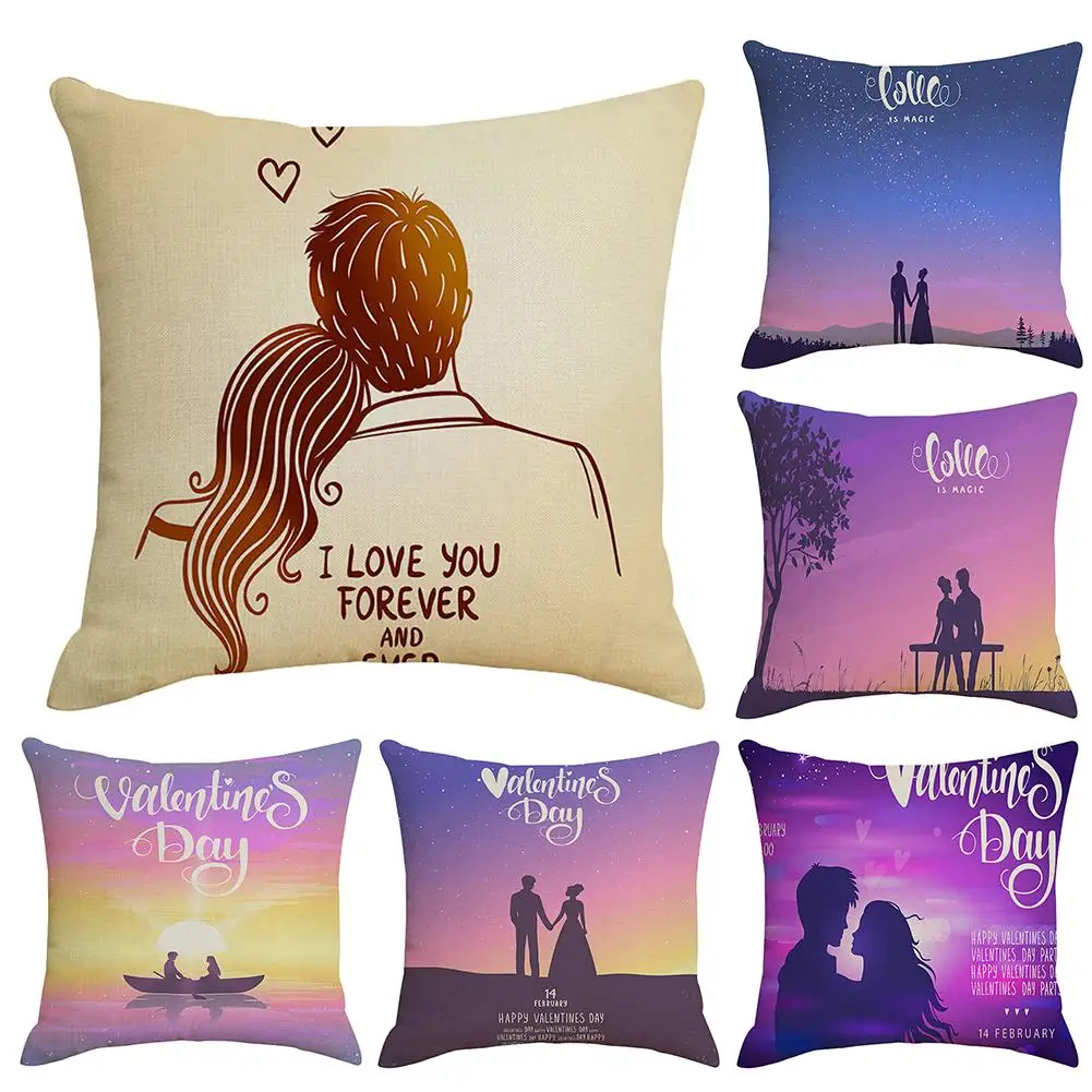 

new 1Pc Lover Letters Printed Pattern Pillow Case Cushion Cover Washable Pillow Case Home Sofa Car Decor Easy clean dry fast