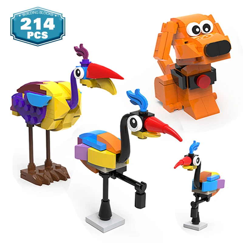 

Игрушка MOC, животное, летающий фламинго, собака, красочная птица, набор строительных блоков, фигурки героев мультфильмов, аниме, кирпичи, игрушки «сделай сам» для детей