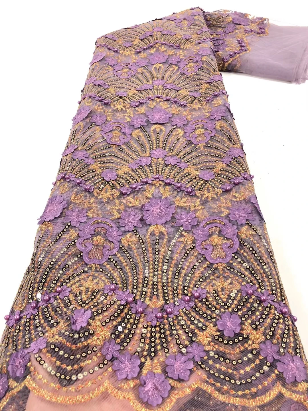 

Latest French Nigerian Laces Fabrics High Quality Tulle African Laces Fabric Wedding African French Tulle Lace JJN719