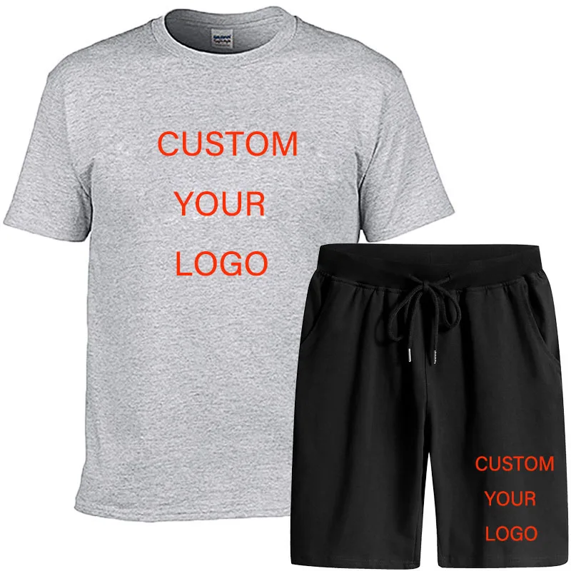 Men's Sets 2 Piece Outfit Jogger Set Sweatsuits Casual Shorts Set Summer Fashion Clothing Male Short Tracksuit Custom Your Logo