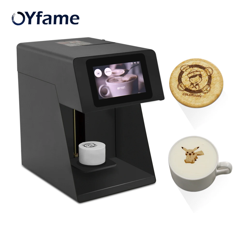 OYfame Automatic Coffee Printer brown color Coffee Printing Machine For